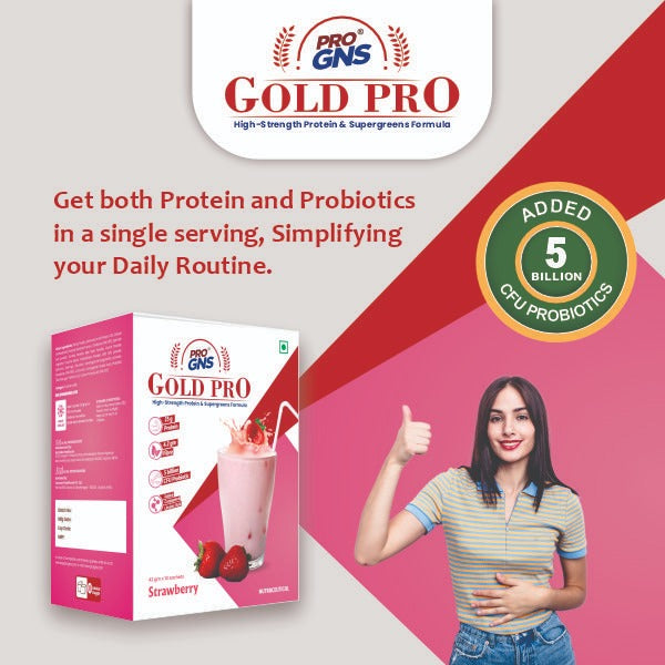 ProGNS Gold PRO Strawberry Flavour (Pack of 10 servings)