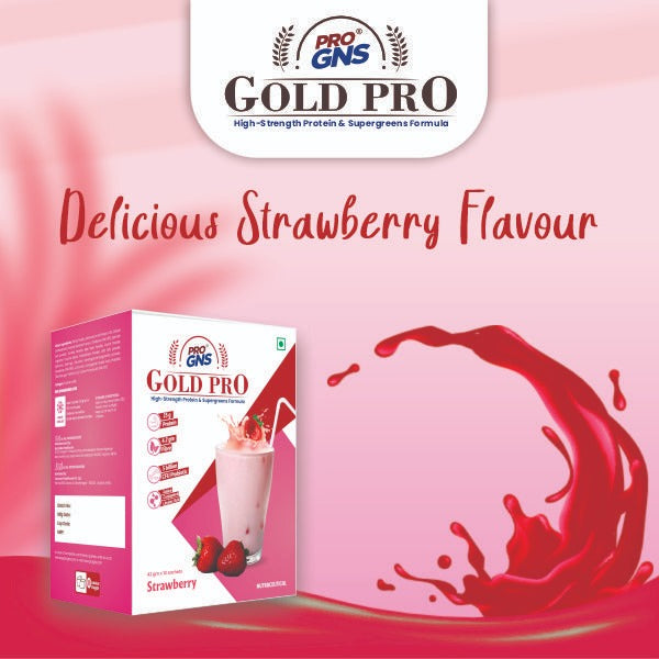 ProGNS Gold PRO Strawberry Flavour (Pack of 10 servings)